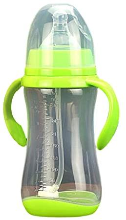 300 ml Breitkaliber PP Babyflasche mit Anti Drop Anti Blähungen Kunststoff Babyflasche 32 Oz Plastikbecher Mit Deckel