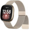 Meliya Correa Metalica Acero Inoxidable Pulsera Repuesto para Fitbit Versa 4/Versa 3/Sense 2/Sense Hombre y Mujer (Oro Champán)
