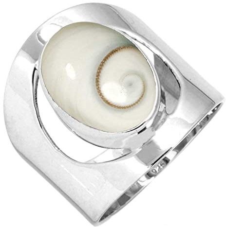 Jeweloporium 925 Sterling Silber Ringe für Frauen Größe 59(18.8) Weiß Echt Shiva Eye Edelstein Solitär Silber Ringe Weihnachten - Geschenk Kostüm Schmuck