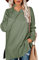 Aokosor Women Jumper Turtle Neck Tops for Ladies Ribbed Sweater Split Tunic Green Size 10-12