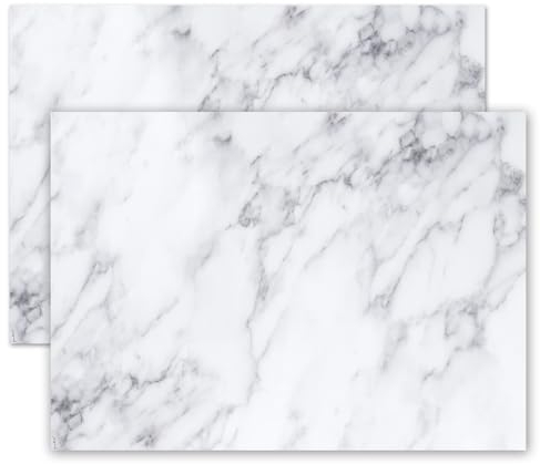 2er-Set Schreibtischunterlage Mamor-Optik I DIN A2 I aus Papier zum Abreißen I Schreib-Unterlage neutral I schlicht modern elegant I weiß grau I dv1308