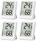 SOBEAU 4 pièces Mini Thermomètre Hygromètre Thermometre Interieur,Hygromètre Numérique Thermomètre LCD pour Maison Terrarium Chambre Bébé Bureau - Blanc
