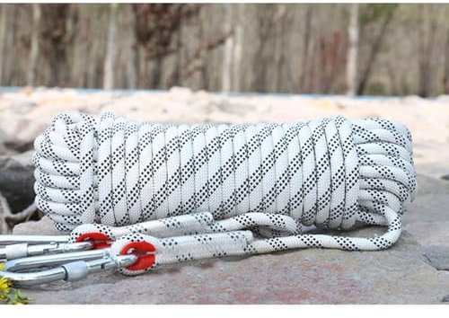 8mm Static Climbing Rope 10M(32ft) 20M(66ft) 30M(98ft) 50M(164ft) 100M(328ft) 200M(656ft) Outdoor Rock Climbing Rope Escape Rope Ice Climbing Equipment Fire Rescue Parachute Rope ( Color : White , Siz