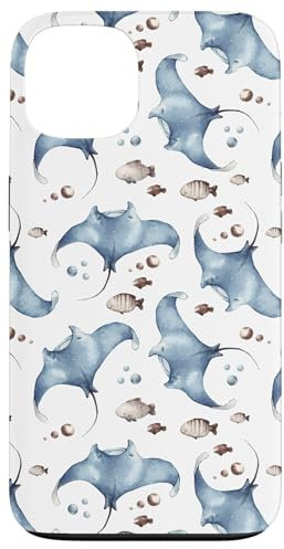 Ocean Motif For Kids & Cute Fish Pattern - Manta Ray Case for iPhone 13