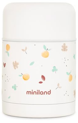 Miniland - Termo Comidas Bebé de Acero Inoxidable, Cierre Hermético y Aislamiento de Doble Pared, Mantiene Temperatura más de 24h Frío y Calor 600ml (Valencia)