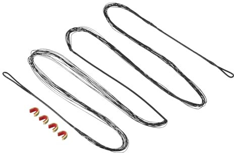 PATIKIL Cuerda de Repuesto para Arco Tradicional de 68 Amo 14 Hilos con 4 Puntos de Nock Color Negro