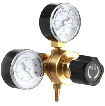 Druckminderer Argon CO2 Schweißen Twin Gauge Gas Flasche Druckregler Minderer Hohe Genauigkeit Werkzeug Zubehör Mini Mig Tig Langlebiges Zuhause (Size : USA)