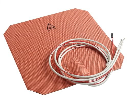 12 V 200 W 3D-Drucker Silikon beheizte Pad Matte Heizplatte 220 x 220 mm kompatibel für Anycubic Mega 3D-Drucker, Heizbett-Sensor