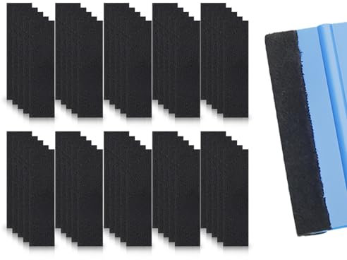 ZoeTekway 50 Stück Ersatzfilz Filzkante,Andrückrakel Filzkante,Rakel Stoff Freie Filz,Scratch Folienrakel Zubehör,für Car Wrapping Scraper(Schwarz,10 * 3cm,Nicht Andrückrakel inbegriffen)