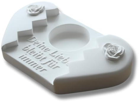 Grabschmuck - Grabschmuck wetterfest - Grabschmuck Herzform - Grabschmuck Text und Kerzenhalter - Umweltfreundlich und handgemacht - Frostsicher und witterungsbeständig - Dekoration für Grab