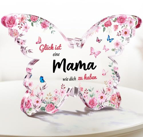 Eletorot Geschenke für Mama Weihnachten,Geburtstagsgeschenk Geschenke für Mama, Schmetterling Acryl Dekoschild, Wichtelgeschenke für Mutter Oma Muttertag