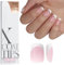 BTArtbox Extra Short Press on Nails- 150PCS XCOATTIPS French Tip False Nails, Soak Off Square Nail Tips, Pink Soft Gel Nail Tips for Gel Extensions in 15 Sizes