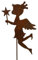Generisch Beetstecker Sternen Fee incl. Stab 29 x 11 cm, Fee 16 x 11 cm Stern Metall Rost Stecker Figur Deko GTT J316