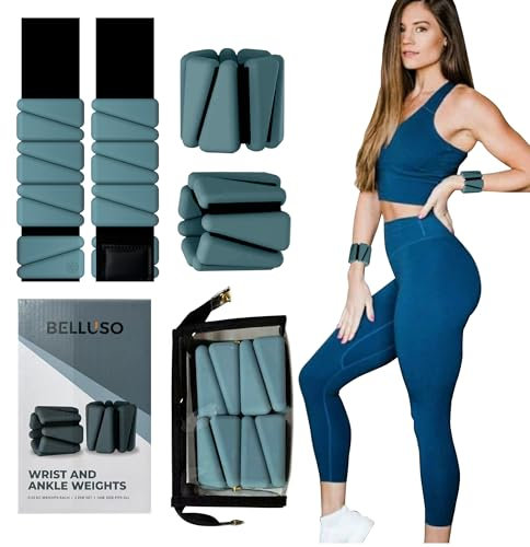 2 Pesas para Tobillos y Muñecas Ajustables de 0.45 kg cada una | Pesos Fitness Versátiles para Yoga, Correr, Pilates, Barre, Cardio y Aeróbicos | Tobilleras con Peso con Diseño Ergonómico
