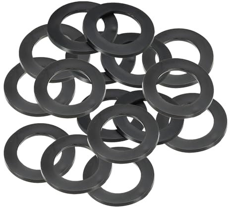 PATIKIL M24 Gummi Unterlegscheiben Gummidichtung Rund, 16 Stück 24mm ID 35mm OD 3mm Dick Flache Unterlegscheiben Set Dichtungsgummi für Wasserhahnrohr Befestigungsschraube, Schwarz