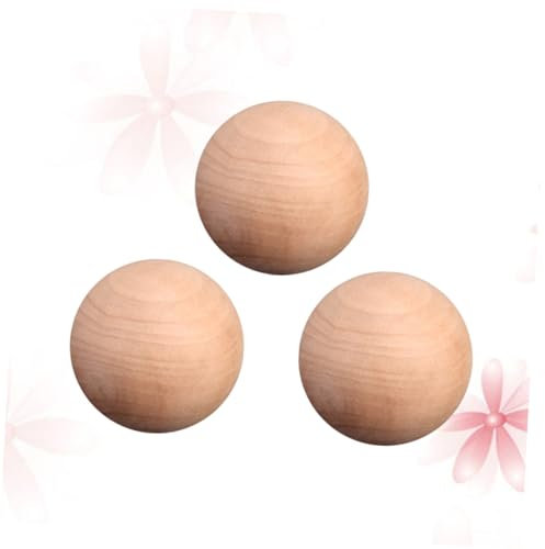 NUOBESTY 3st Unfertiges Holzhandwerk Bälle Basteln Spielset Natürliches Holzhandwerk Bambus