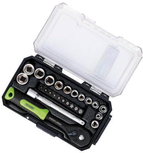 Draper 24233 HI-TORQ Metric Socket and Bit Set, 1/4 Sq. Dr. (25 Piece)