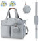 TeqHome Breast Pump Bag Diaper Tote Bag with Detachable Shoulder Strap Fit Most Breast Pumps Like Medela, Spectra S1, S2, Light Blue, 16.53 x 6.89 x 10.43 inches