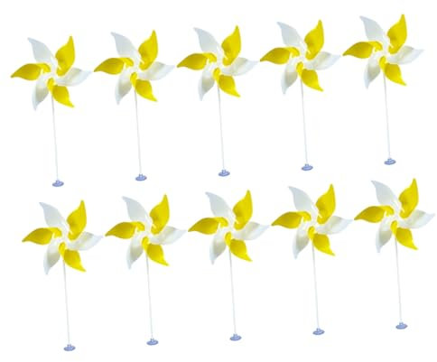 BEBEMOKO Windspiel Garten Dekoration Bunte Windmühle Mit Saugnapf Und Hohlem Stab Für Terrasse Blumenbeete Party Und Kindergarten Wetterfest Und Winddrehend