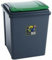 Eason Bros - 50L Recycling Bin & Lid - Graphite/Green, Plastic Kitchen Waste Rubbish Bin Dustbin for Home, Office, Kitchen, Bathroom, Garden - (Pack of 1)