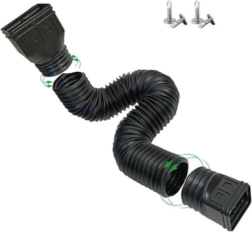 CLKE Rain Gutter Downspout Extension, Flexible Down Spout Extender, Drain Pipe Downspout Extender, Retractable Rainwater Drainage Pipe 21 to 60 Inch