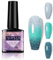 Colour Changing Gel Nail Polish, Thermal Temperature Color Changing Gel Polish, Green Grey Glitter Glossy Nail Lacquer, Soak Off UV LED Nail Art Varnish for Women Nail Art DIY at Home