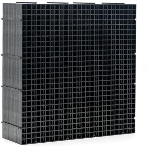 LINLAN 12 Pieces 11.8x11.8in (30X30cm) Aquarium Grid Plastic, Fish Tank Divider, Egg Crate for DIY Filtration and Bottom Protection in Aquascaping (Black-No Accessories)