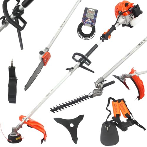 Decespugliatore Tagliaerba a Scoppio DEMON 4in1 | Motore 2 Tempi | Raffreddamento ad Aria | 62 cc | 3 CV | Velocità Rotazione Max 10700 giri/min