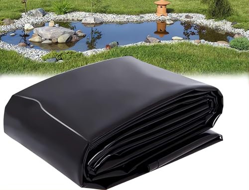 Lona de plástico negro resistente a los rayos UV de 2 mm de grosor, ideal para estanques, arroyos, cascadas y piscinas, 2 m x 10 m