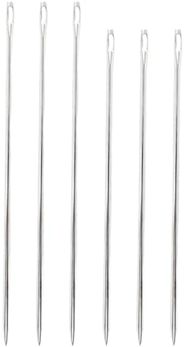 6PCS 10/12 Upholstery Needles for Hand Sewing Large-Eye Needles Long Straight Sewing Needles Extra Long Sewing Needles for Crafts Large Sewing Needle for Tufting Webbing