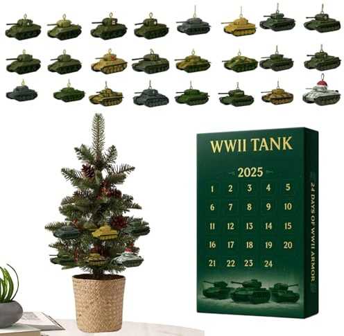 Panzer Adventskalender 2025 – 24 Detailreiche Panzer Modelle Set, Ideal Als Geschenk Für Militärgeschichte Begeisterte & Festliche Dekoration