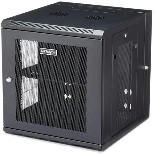 StarTech.com Armoire Réseau Murale à 4 Montants 12U avec Étagère 1U, Rack Serveur Mural 19 pour Équipement/Données IT
