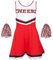 REDSTAR FANCY DRESS Cheerleaderkostüm mit Pompoms - Kostüm als High School Cheerleader - Halloween Kostüm für Damen