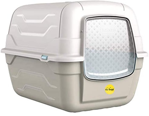 Cat Centre Cat Grey Hooded Litter Tray Box Large Enclosed Loo Indoor Puppy Kitty Toilet