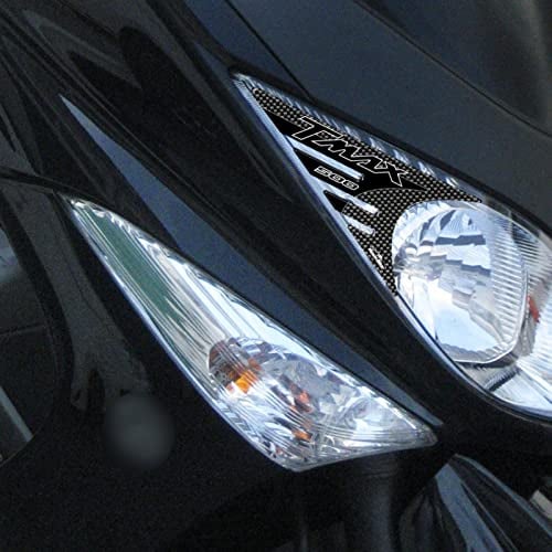 Resin Bike Adhesivos de Moto Compatibles con Yamaha Tmax 500 2008 2011. Protecciones Párpados de Faros de Choques y Arañazos de Moto. Adhesivo 3D Resinado Efecto Carbono - Made in Italy