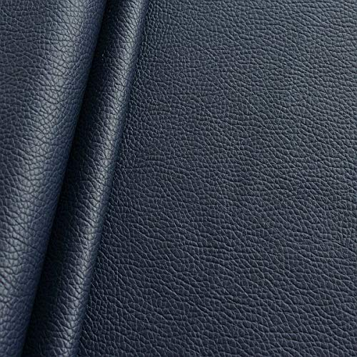 Polster PVC Kunstleder, Polsterstoff in Büffel Optik, Möbelstoff Meterware - Navy-Blau