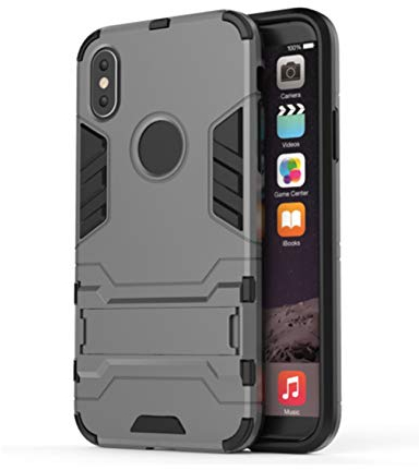 newrong TPU+PC Staubdicht Bequmer Schutzhülle Bumper Schale Wasserdicht Case Anti-Fall Handyhülle Cover Rubber für iPhone 5S/5C/SE Grau
