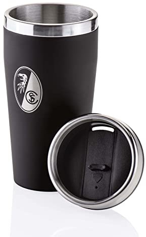Freiburg Thermobecher SC Becher Trinkbecher Thermoflasche 0,45 Liter Edelstahl Zylinderförmig Wiederverwendbar