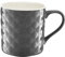 AMBITION Kaffeebecher Porzellan Glamour 420 ml Porzellanbecher groß gesteppt elegant dunkelgrau
