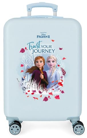 Disney Frozen Die Eiskönigin Trust Your Journey Kabinenkoffer Blau 32x55x20 cms Hartschalen ABS Kombinationsschloss 32L 2,5Kgs 4 Doppelräder Handgepäck