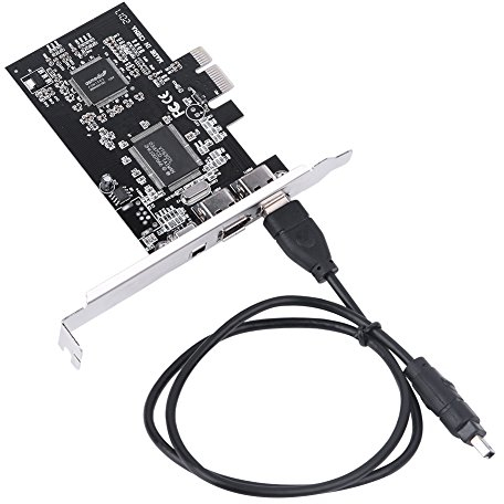 Yunir Scheda Controller PCI-E, 1-PCI PCI-E PCI Express FireWire 1394a Scheda Controller IEEE 1394 Canale Full Duplex da 2,5 GB/s con Cavo Firewire