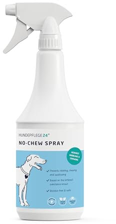 Hundepflege24 Dog Repellent Spray & Anti Chew Spray for Dogs & Cats 1l - THE BITTEREST & MOST WELL-KNOWN SUBSTANCE to prevent chewing & gnawing on furniture, clothing, shoes & more
