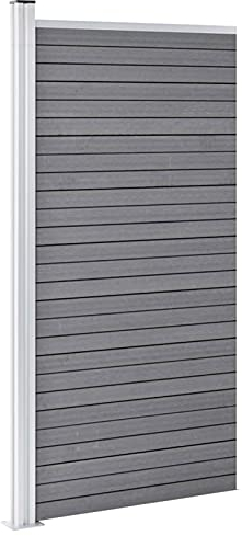 Susany Zaunelement Gartenzaun Sichtschutzzaun Lamellenzaun Windschutz Zaun Windschutzzaun Terrasse Stecksystem Lärmschutz WPC 95x186cm Grau