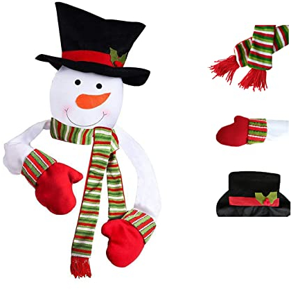 FIBOUND Weihnachtsbaum Spitze, Schneemann Deko, Weiß, 115 cm, Winter, Weihnachten, Weihnachtsschmuck