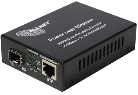 ALLNET Z Medienkonverter PoE (15,4W/30W) auf 1000BASE-SX/LX Single-/ Multimode SFP Mini-GBIC Anschluss
