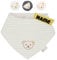 Steiff Baby Halstuch mit Name | BIO Baumwolle | Steiff personalisiert Dreieckstuch | 0-4 Jahre | Druckknopf | Halstuch Baby Geschenke (Streifen wind chime weiß)