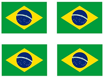 Set of 4 x Brazil Flag Temporary Tattoo Waterproof Lasts 1 week Flag for country support football Brazilian Team