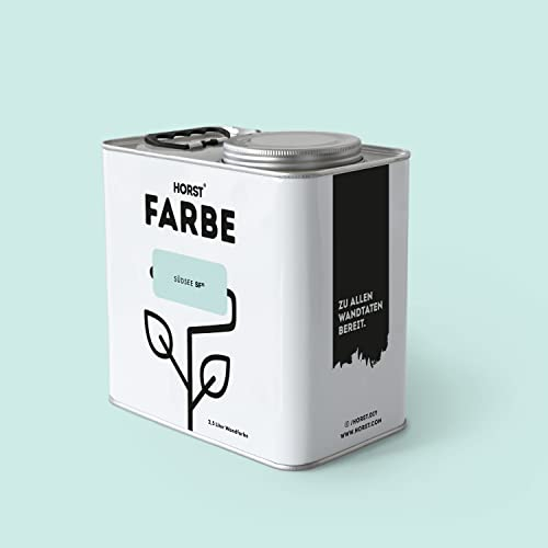 HORST Wandfarbe Südsee 10 - Hochwertige Innen-Farbe - Hohe Deckkraft & Schnelltrocknend - Geruchsneutral - Spritz- & Tropffrei - 100% Natürlich - Blau
