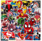 Yangsiw Marvel Avenger Anime Aufkleber, 50 Stück, Vinyl, Cartoon, Multicolor, Wasserdicht, für Laptop, Koffer, Skateboard, Flasche, Wand, Auto, etc.