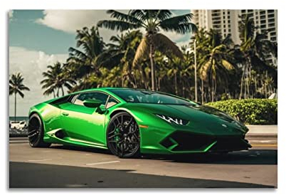 Supercar-Poster für Lamborghini Huracan, grüner Sportwagen, dekoratives Gemälde, Leinwand, Wand und Kunstbild, Familienschlafzimmer-Dekor, 30 x 45 cm